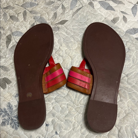 Tory Burch Brown and Pink Slide Sandals - Picture 3 of 6
